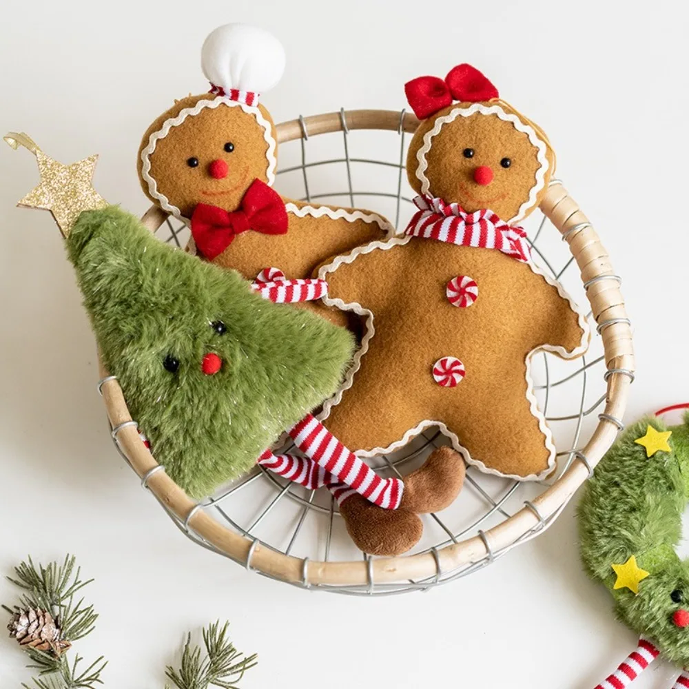 Bonhomme en pain d'épice beurre Noël confrontPendant, jolie guirxiété elfe, décoration d'arbre de Noël, cadeau de dessin animé