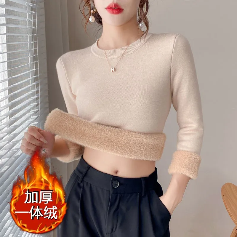 المراحة القصوى. رقبة مستديرة مبطنة بالصوف. التيلة الدافئة 2025 #5