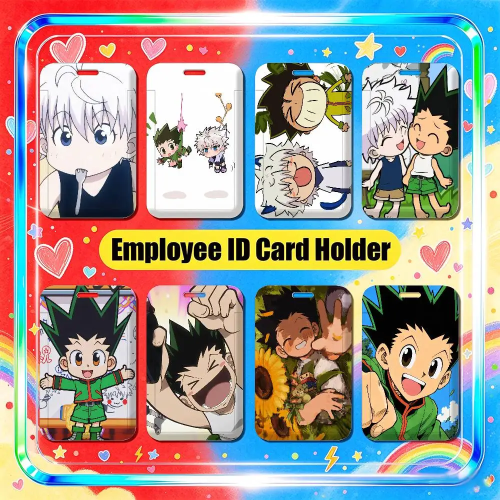 For Hunter X Hunter Gon Freecss Killua Zoldyck Employee ID Card Holder Office Student Work Bank Credit Badge Decoration Case