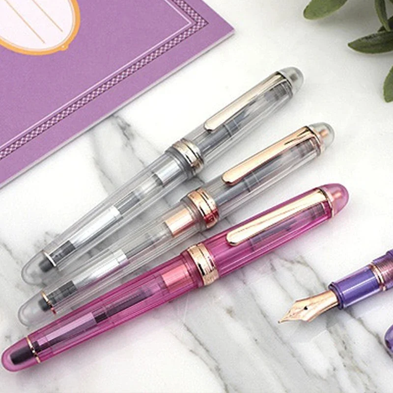 Original Platinum 3776 NICE Series PNB-20000R Lavender Rose 14K Gold Cute School Supplies Women's Gift Transparent Fountain