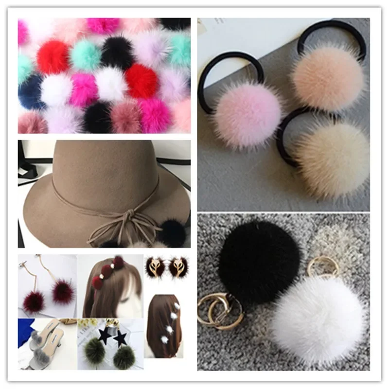 2.5-3 Cm Fluffy and Soft Solid Color Pom-poms Buckle Pom-poms Handmade DIY Clothing Accessories Pendant Accessories