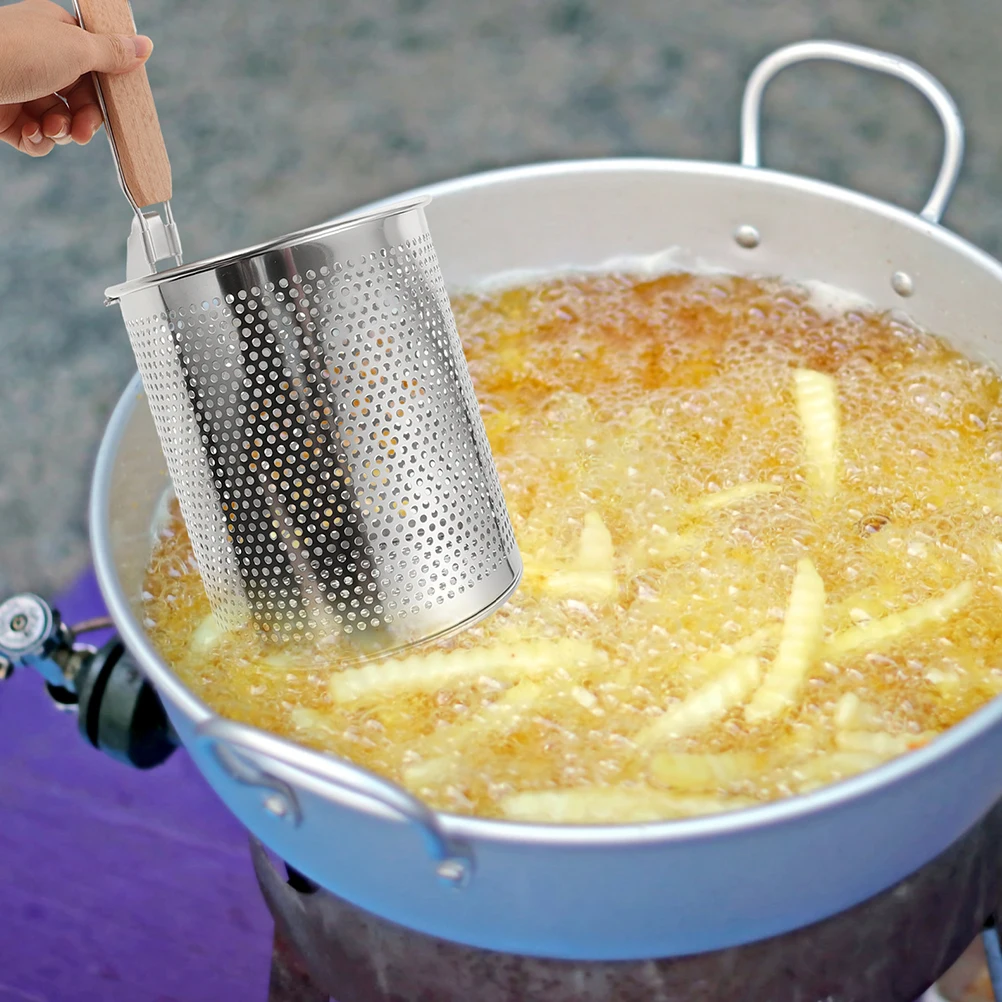 

2 шт. стальное перфорированное сито для макарон с H, сито для лапши, корзина для макарон H, большой диаметр, фильтр для смазки, кухонный инструмент