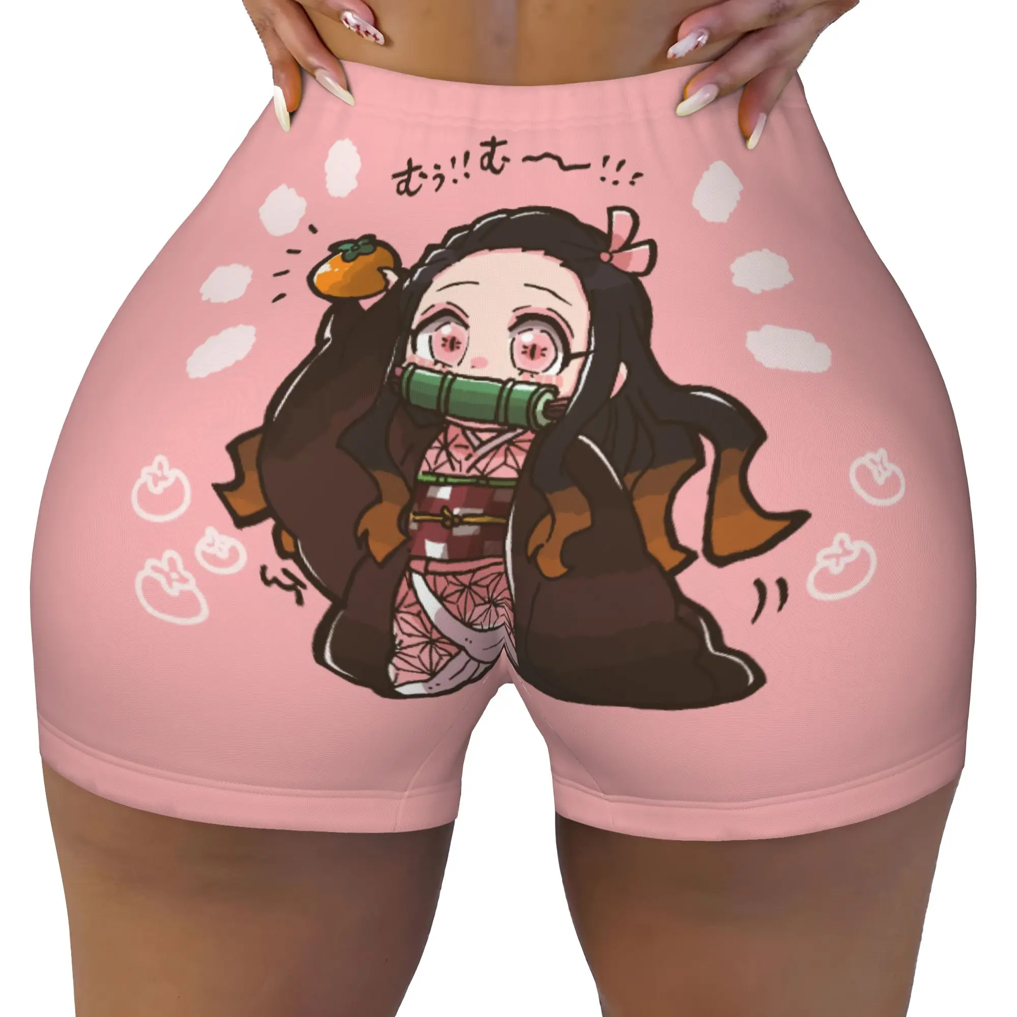 Demon Slayer Kimetsu no Yaiba  Gym Volleyball Biker Shorts Women's Kamado Nezuko Devil's Blade Workout Yoga Shorts