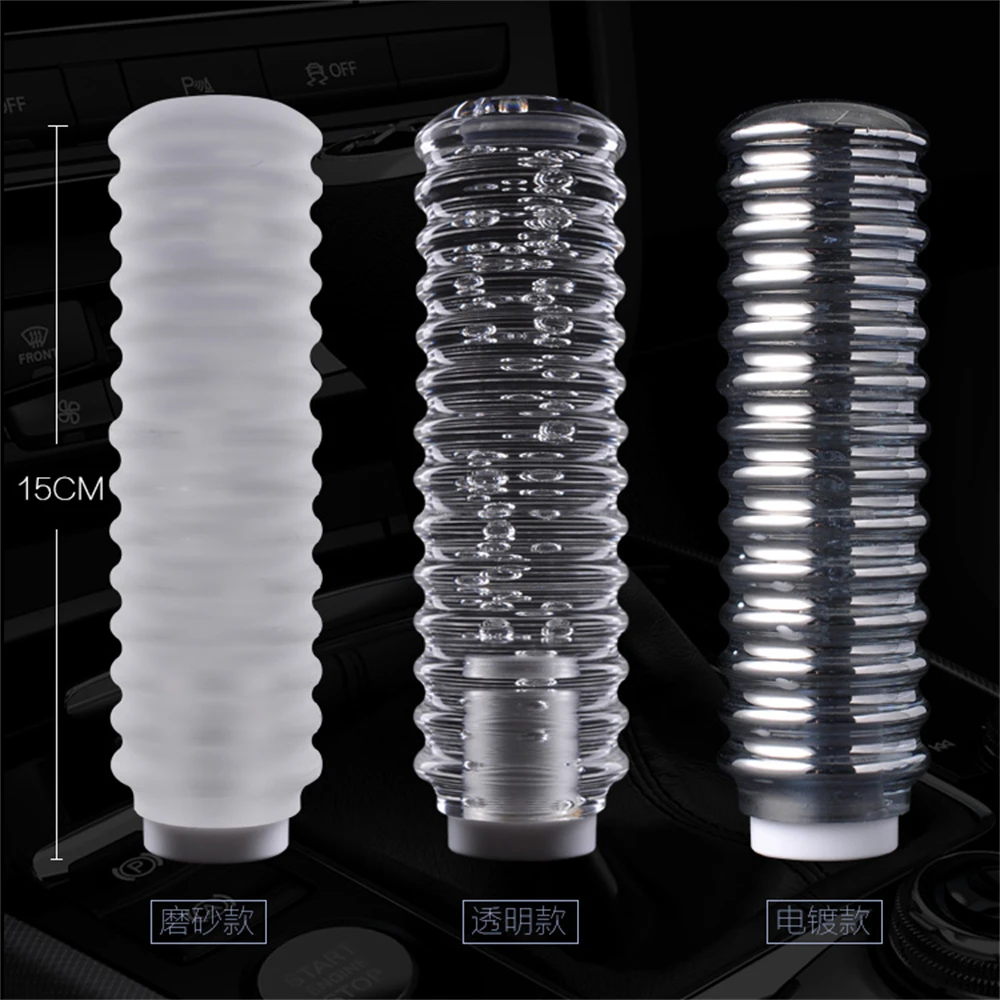 

Universal Car Octagon Crystal LED Manual Bubble Gear Shift Knob Stick Shifter Lever 10 15 20cm MT AT 7 Colors