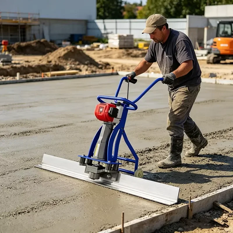 4 Stroke Concrete Power Screed with Wheels Vibratory Leveling Machine for All Projects