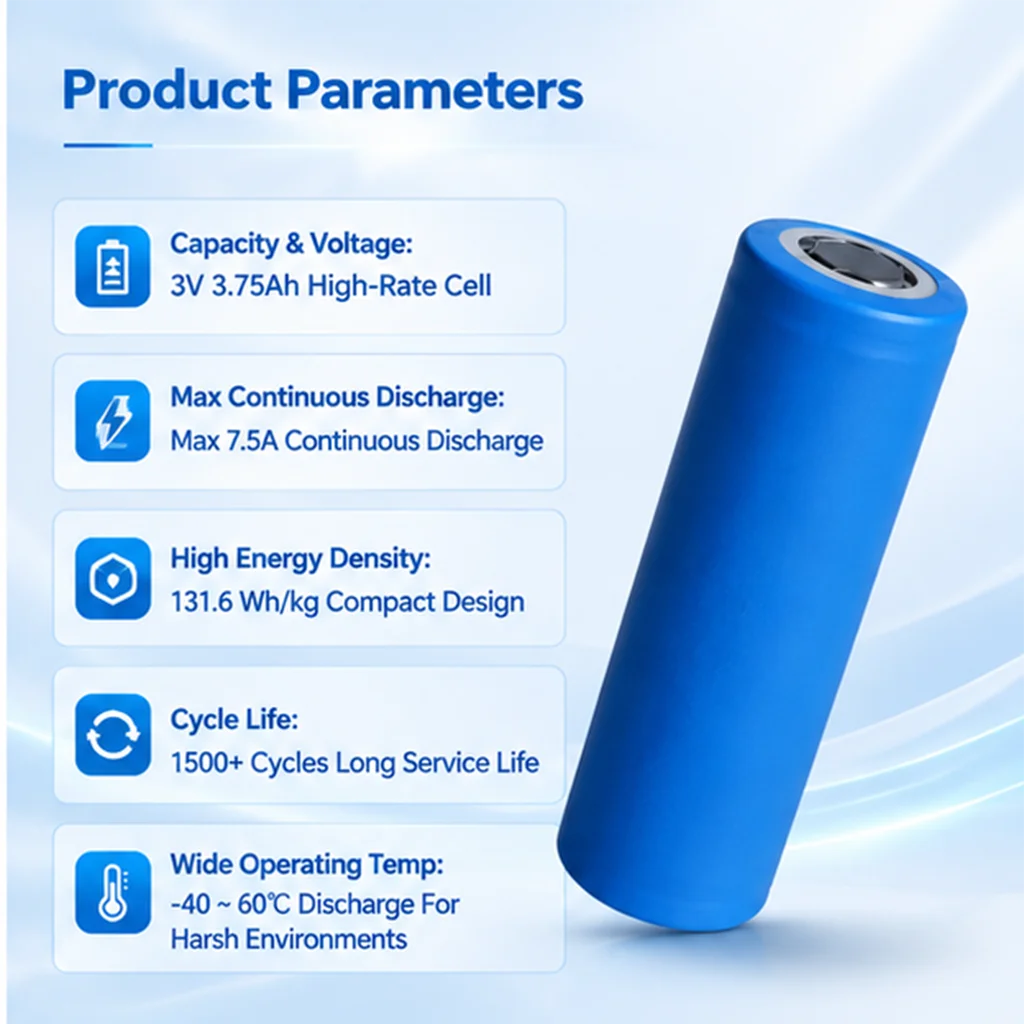 E-power NaFR26700 3.75Ah Cylindrical Sodium Ion Cell 3V A Grade Battery 3C Discharge -40℃ Low Temp for Electronics