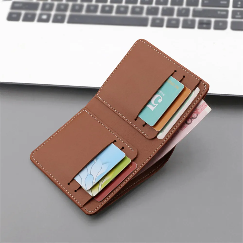 

Men Wallet Small Money Purses New Design Id&Credit&Driver's License Organizer Card Holder Bag Leather Short Wallet Vertical 2022