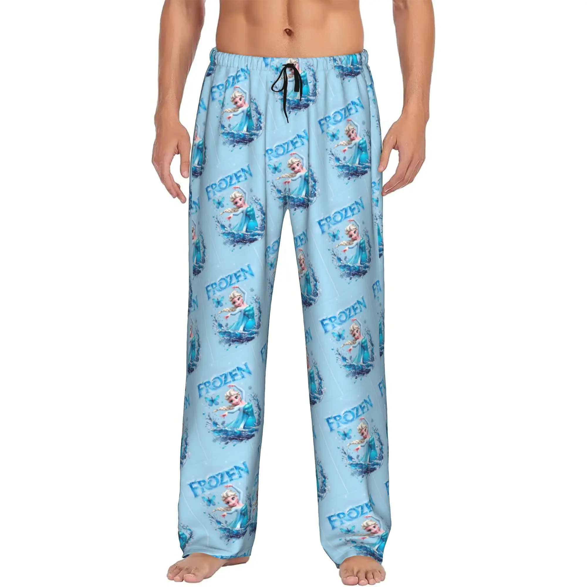 

Custom F-Frozen Cartoon Pajama Pants Men's Sleepwear Lounge Sleep Bottoms Stretch with Pockets