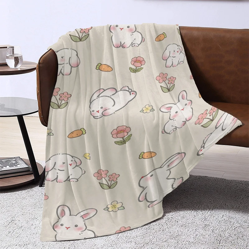 

Cute Rabbit Cartoon Blanket Bedspread on the Bed Furry Thick Blankets for Winter Knee Sofa Warm Baby & Throws Bedspreads Camping