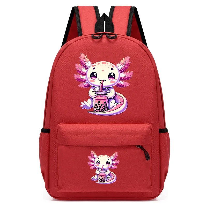 Kindergarten Student Backpack Back Pack Mochila Boba Axolotl Bubble Tea Anime Waterproof School Kids School Bag Backpack