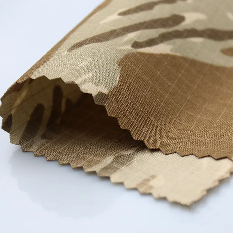 Yellow Desert Green Black Tiger Stripe Camouflage Fabric TC Polyester Cotton Cloth Tactical Uniform Garment DIY Material