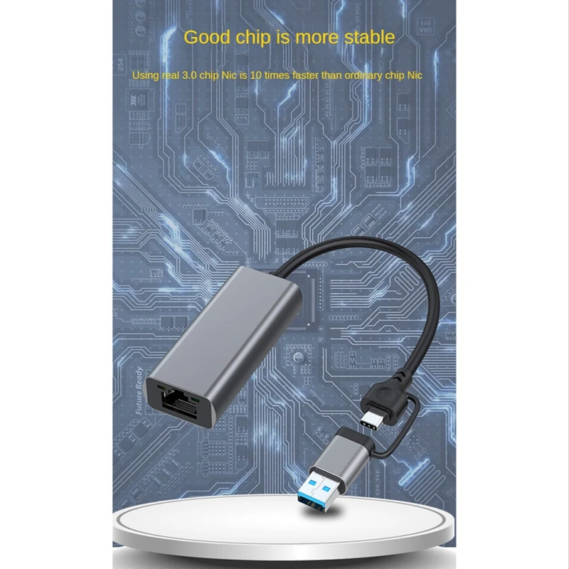 USB Type C To RJ45 Wired Network Card External Wired USB 3.0 To Ethernet Adapter For Laptop PC