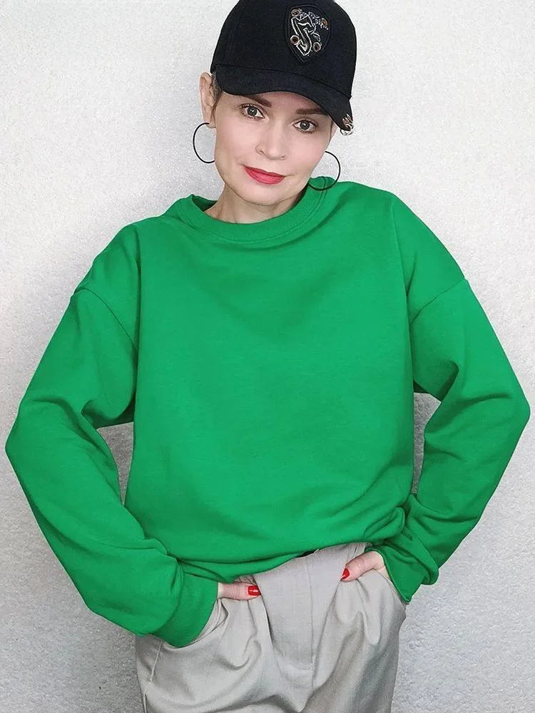 

Женские хлопковые пуловеры оверсайз Sreirl Orange, тонкие, не деформирующиеся, с коротким рукавом, А-силуэт