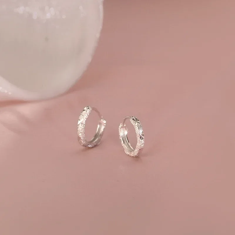 Orecchini stellati in argento sterling 925 Orecchini stella scintillante Orecchini ad anello semplici minimalisti Gioielli di moda per feste Regalo di compleanno