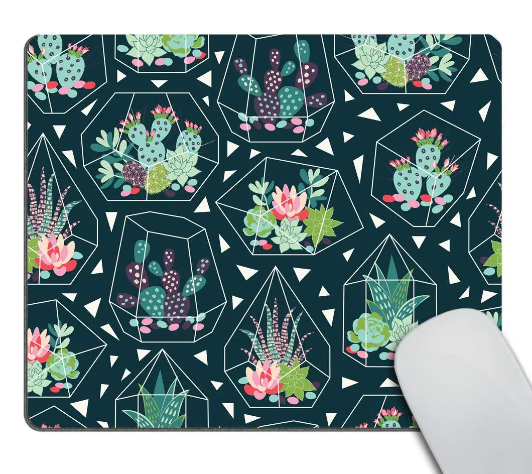 High Quality Retro Flower Plants Printing Lock Edge Mousepad Gamer Mouse Mat Keyboard Mats Desk Pad 30x25cm For Computer