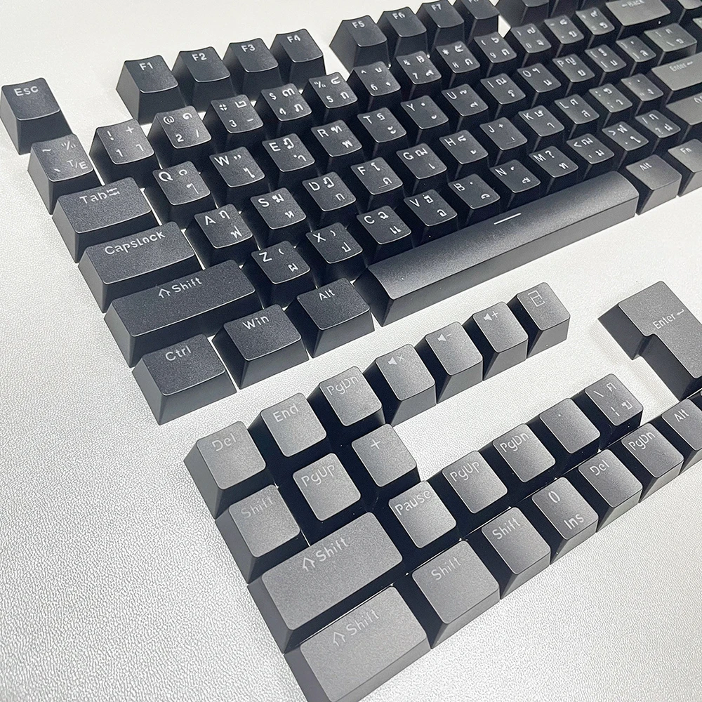 Orosz Koreai Áttetsző keycaps 104 számára Gépi Kulcskarika Összeegyeztethető vel MX Pénztárablak DIY Kicserélés Alatámaszt ledes Világítás