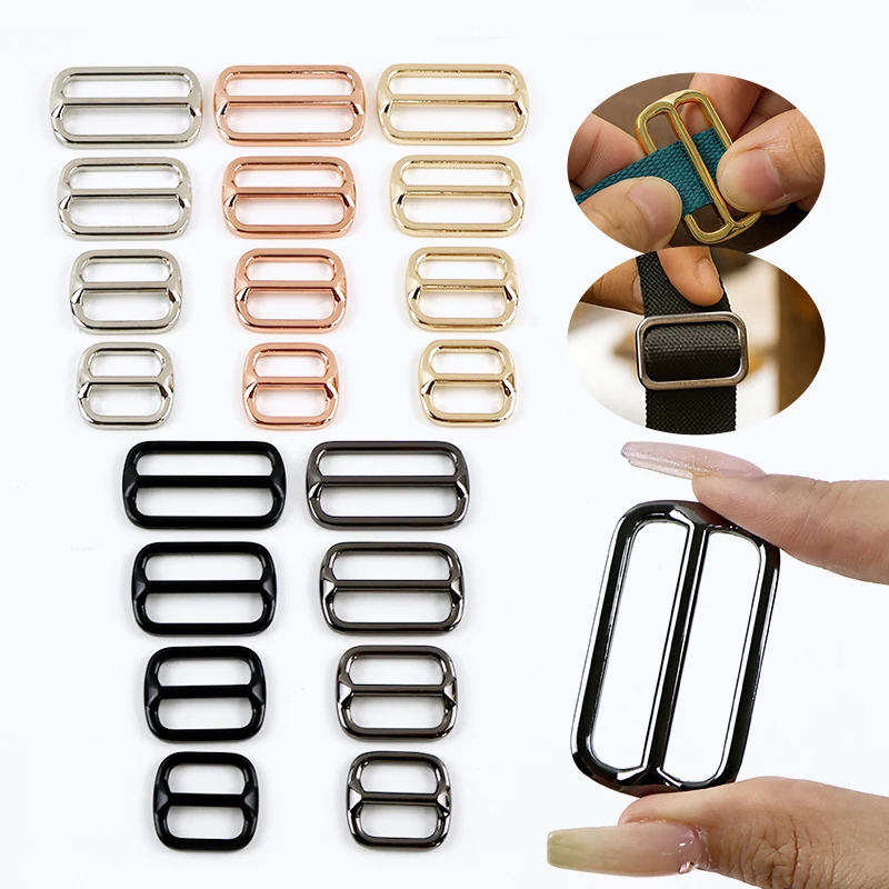 Hebillas de correa de Metal de 5-20 piezas, 20/25/32/38mm, ajuste rectangular, hebilla Tri-Glide, mosquetón para bolsos, deslizadores, gancho de anillo, accesorios DIY