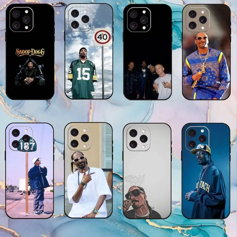 Funda de teléfono Rapper S-Snoop Dogg para iPhone17,16,15,14,13,12,11 Plus,Pro Max, funda negra suave