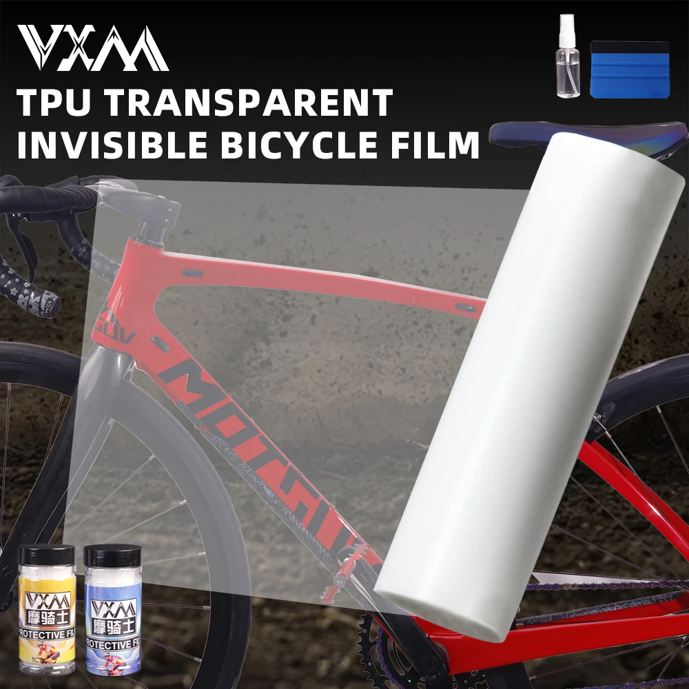 Película protetora de bicicleta invisível VXM TPU resistente a UV, resistente a arranhões, resistente a perfurações, resistente ao desgaste, película protetora corporal