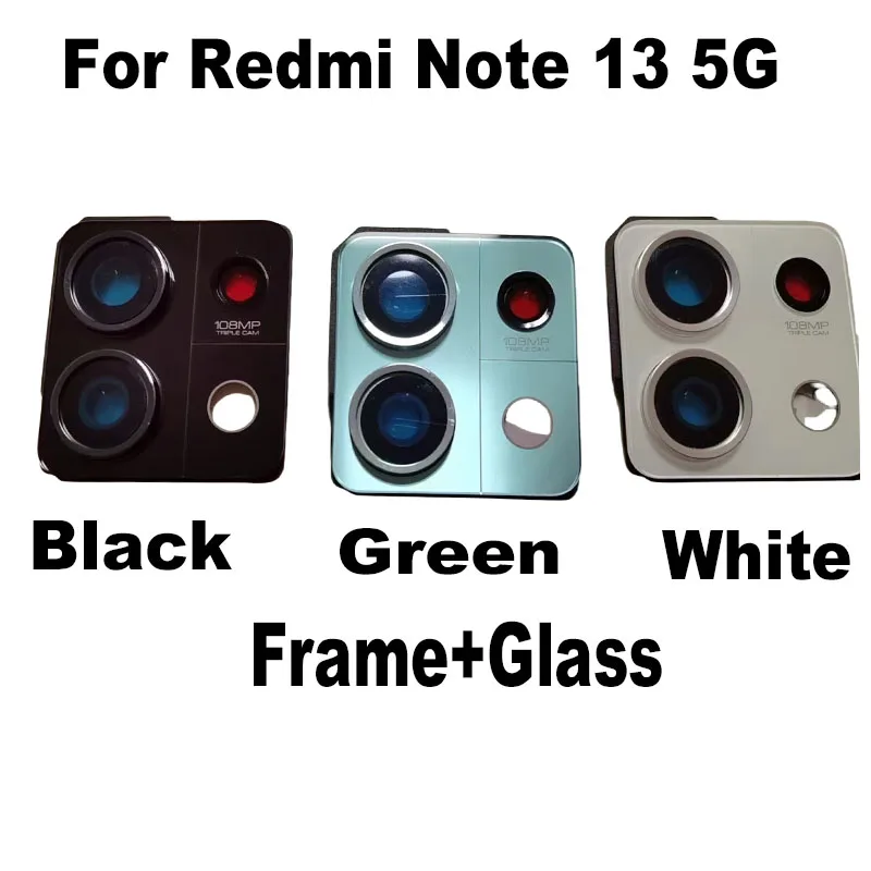 New For Xiaomi Redmi Note 13 5G Back Camera Lens Rear Camera Glass Lens With Frame Replacement