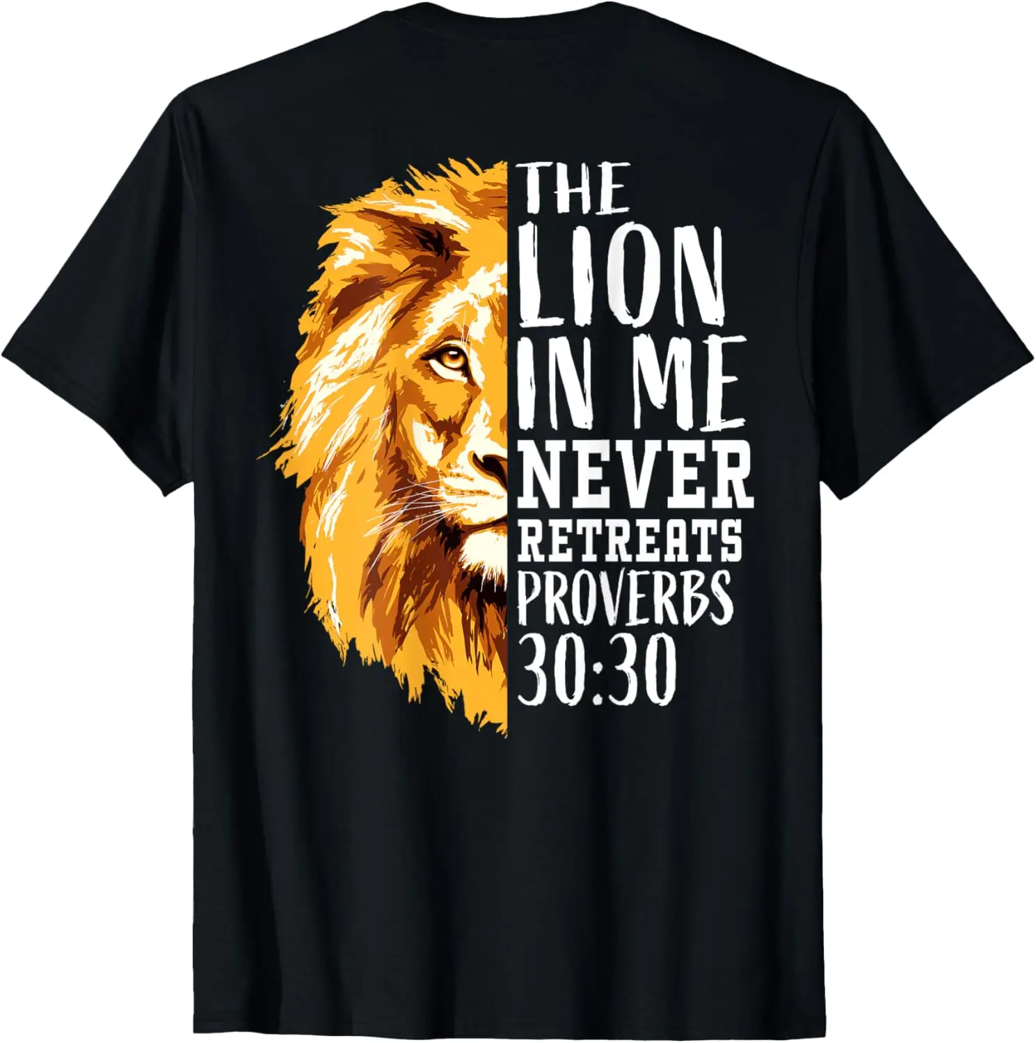 

Religious Christian Verse Gifts Lion Judah Graphic on Back T-Shirt