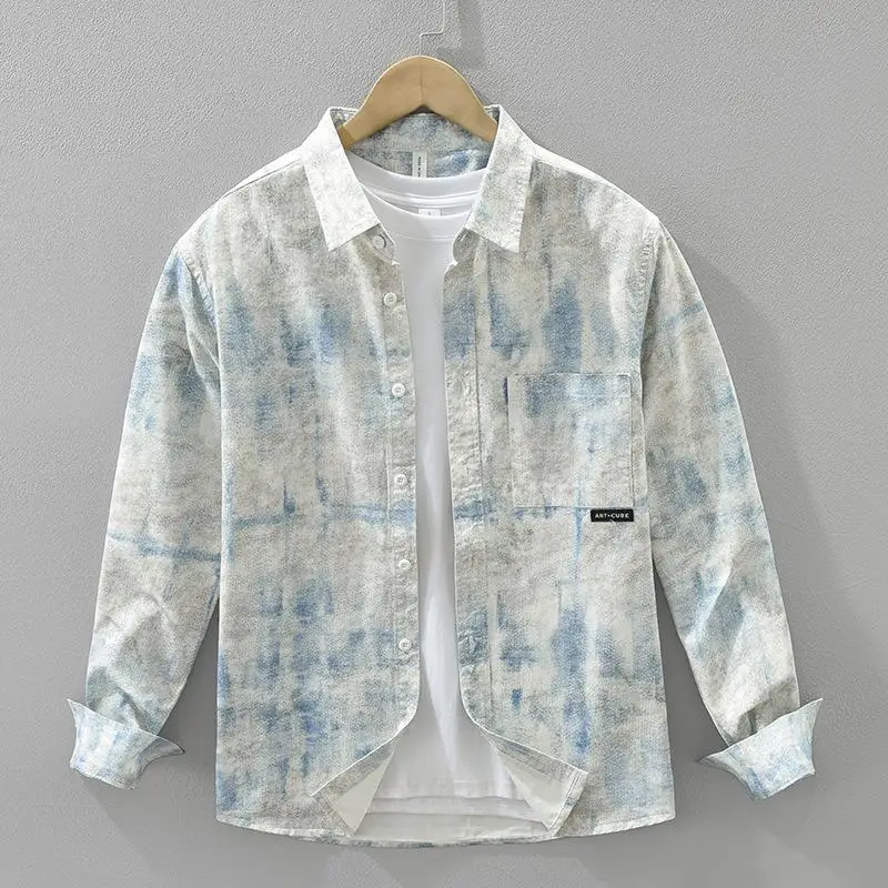 

Printed Long Sleeve Mens Shirt Top Casual Comfortable Non-iron Treatment Daily Wear Other Material100% Non-deformable