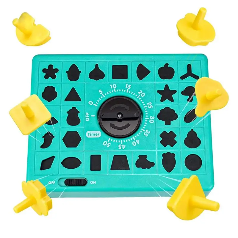 Kids Time Board Puzzle Toy Kids Shape Matching Pop-Up Tray Toy Set With Timer Hand-Eye Coordination Preschool Toy For Home