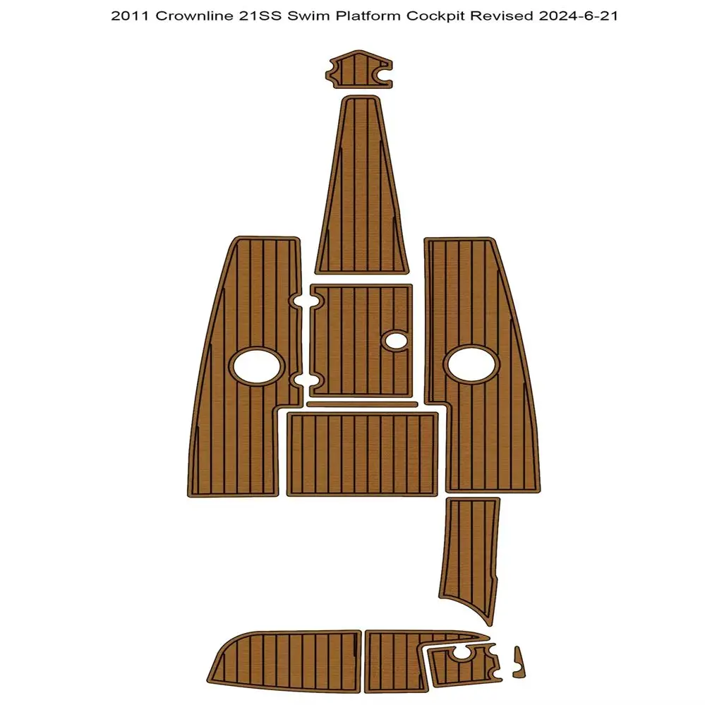 

2011 Crownline 21SS Swim Platform Cockpit Pad Boat EVA Foam Faux Teak Deck Floor Mat Seadek Gatorstep Style Self Adhesive br1s6