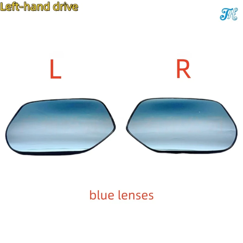 

For 2017-2022 models of Honda CRV and Auris. Rearview mirror lenses with heated blue lenses on the glass.