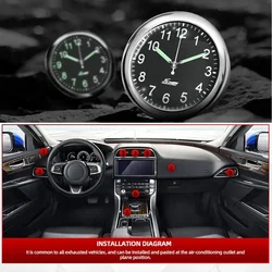 Orologio per auto Luminoso Automobili Adesivo interno Mini orologio digitale Meccanica Orologi al quarzo Ornamento automatico Accessori per auto Regali