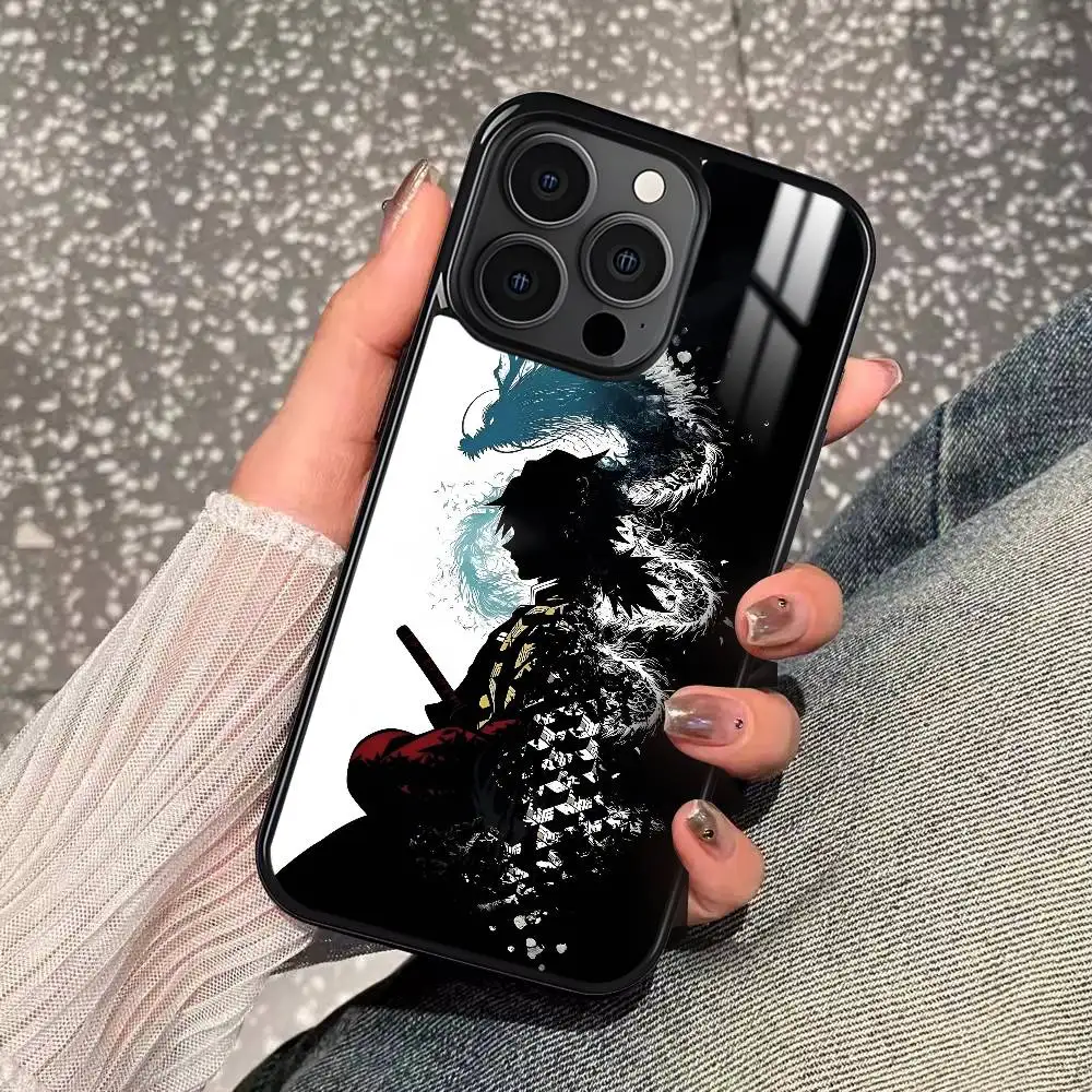 

D-Demon Slayer Tomioka Giyuu Phone Case For iPhone 16 15 14 13 12 11 Pro Xs Max Mini Plus Celulares Hard Funda