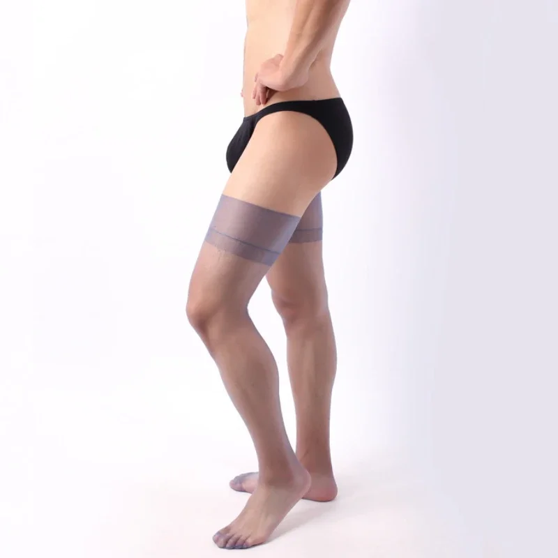 1 Pair Men Sheer Knee Socks Ultrathin 5D No Elasticity Man Long Socks Colored Men Sexy Stockings Gift Exotic Sex Pub High Socks