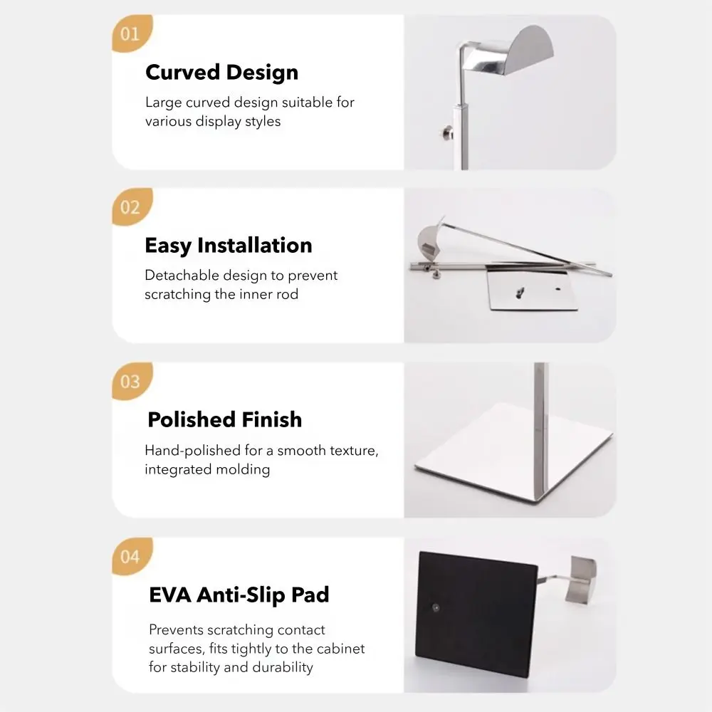 Stainless Steel Bag Show Shelf Adjustable Gold Silver Scarves Display Stand Handbag Display Shelf Jewelry Racks Organizer