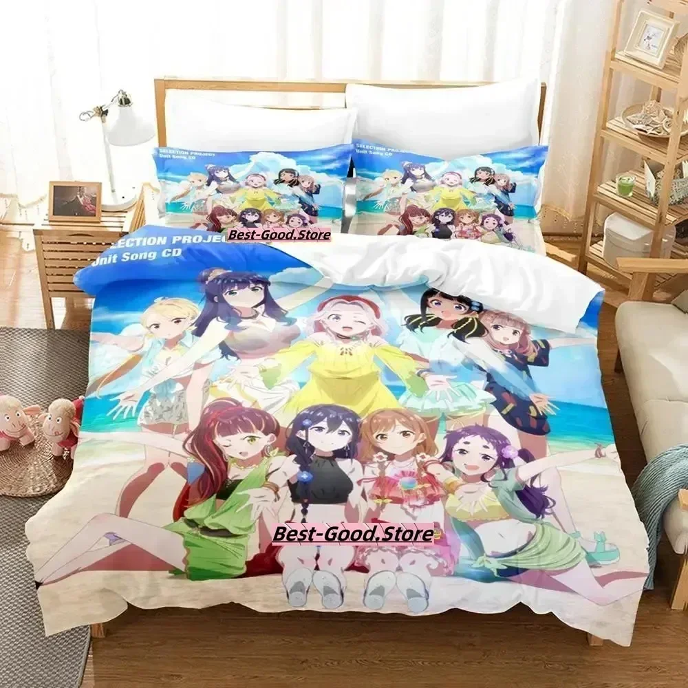 New SELECTION PROJECT Bedding Set Cartoon Anime three-piece set Adult Kid Bedroom Duvetcover Sets 3D Kawaii camas dormitorio