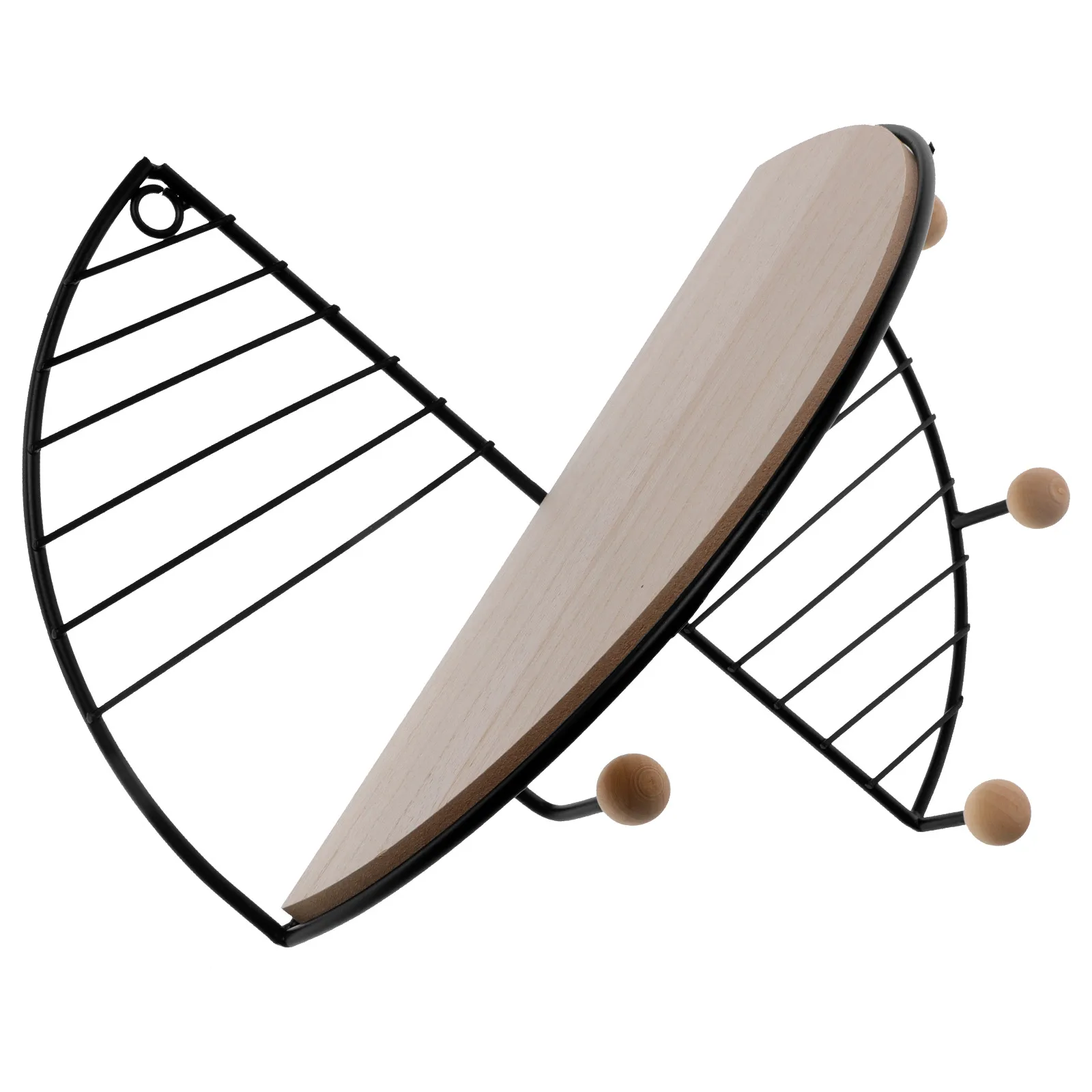 

Wall Rack Shelf Wooden Iron Hooks Black Hanging Wooden Storage Rack Bathroom Bedroom Living Room Kitchen ganizer