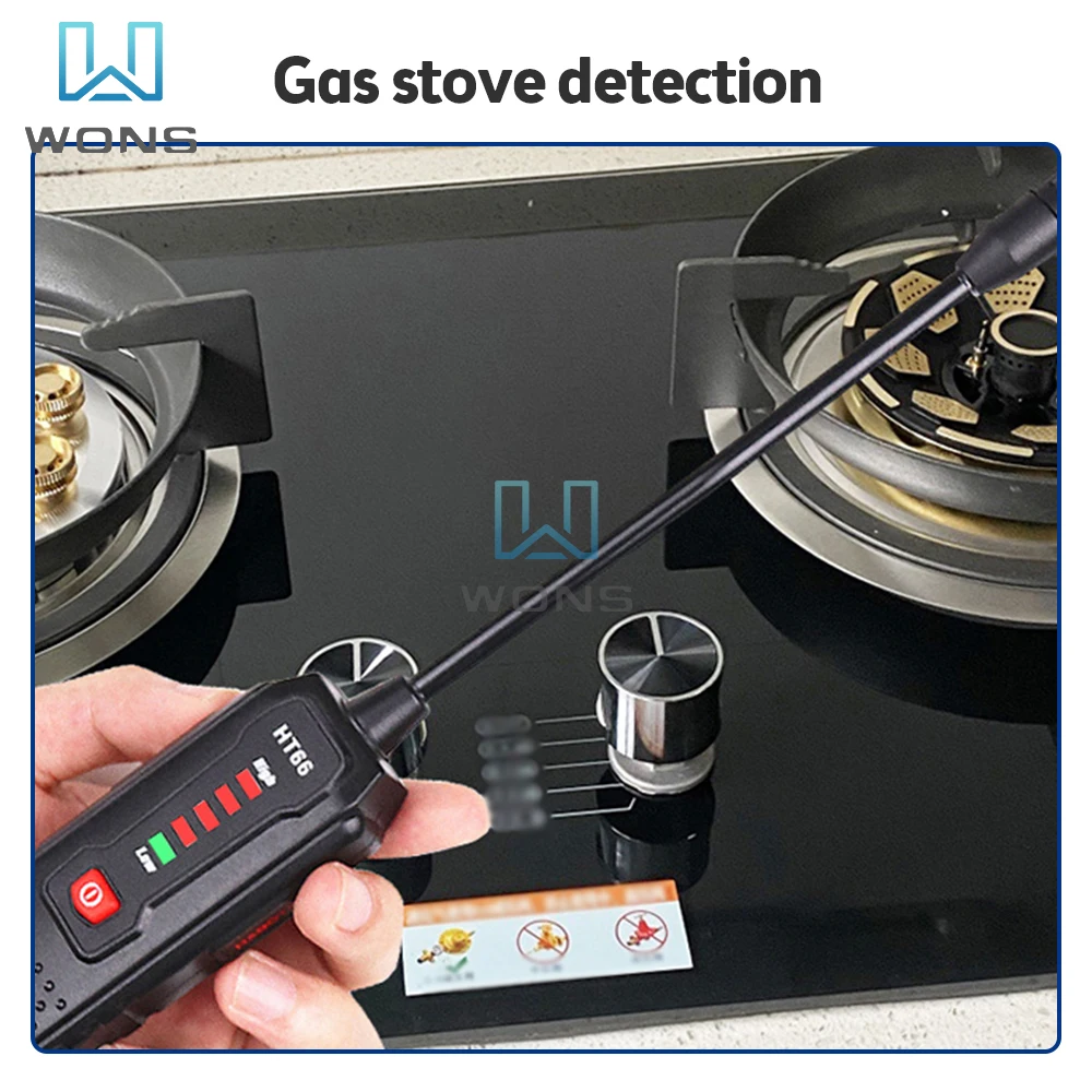 HABOTEST HT66 Portable Combustible Gas Leak Detector 50-1000PPM Gas Leak Detector Liquefied Natural Gas Methane Gas Leak Alarm