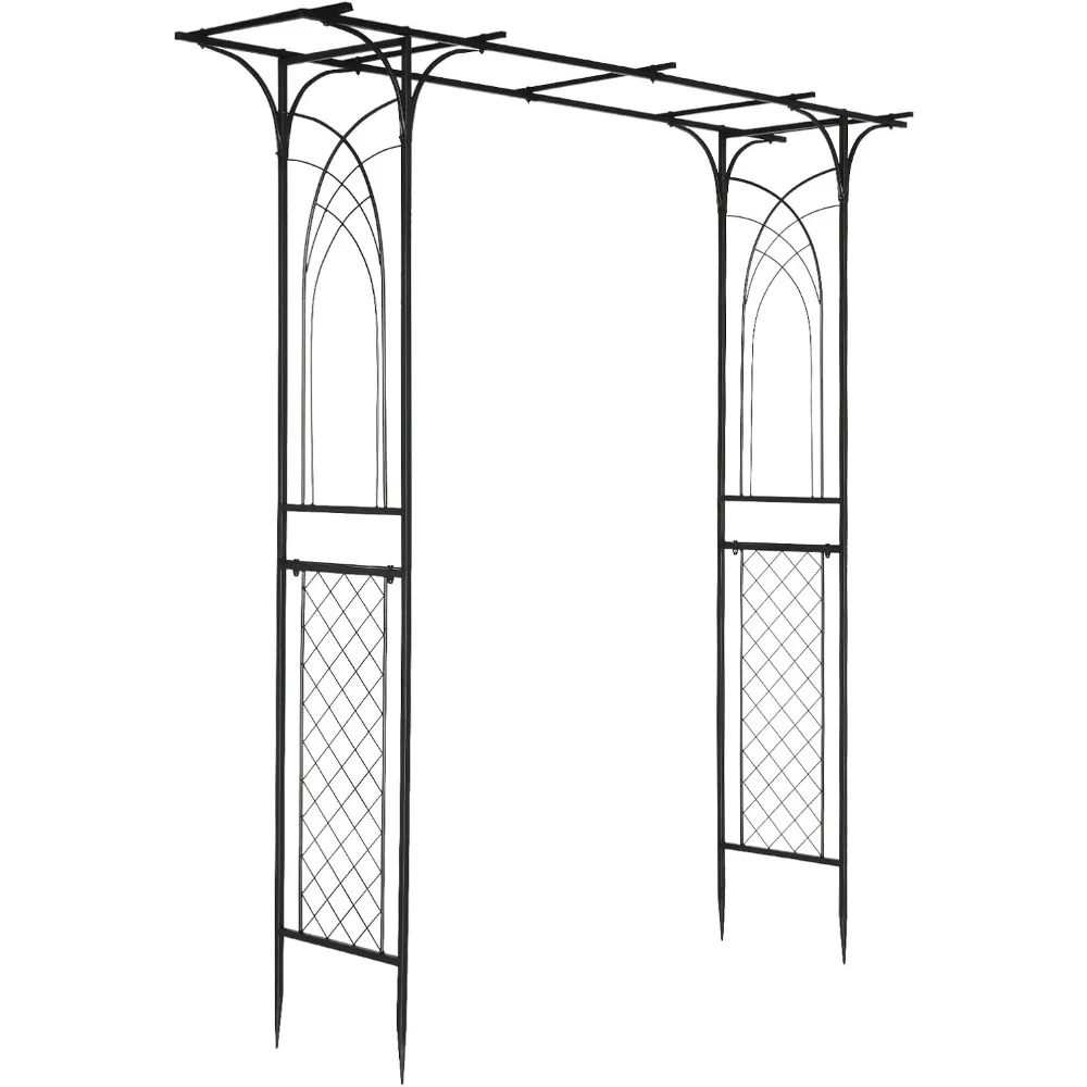 

VINGLI Garden Arbor, Arch for Wedding Ceremony Party, Christmas Garden Decor Steel Garden Trellis for Plant Climbing, Pergola fo
