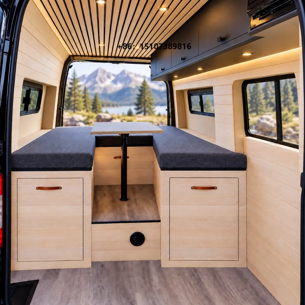 All Aluminum RV Bed Sofa Storage Cabinet with Honeycomb Panel Table for Custom Camping Interior System