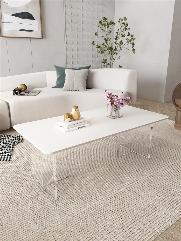 ！@Modern Farmhouse M Coffee Tables Acrylic Rock Slab Top Customized Color Living Room Entry Home Office Dining Versatile Home