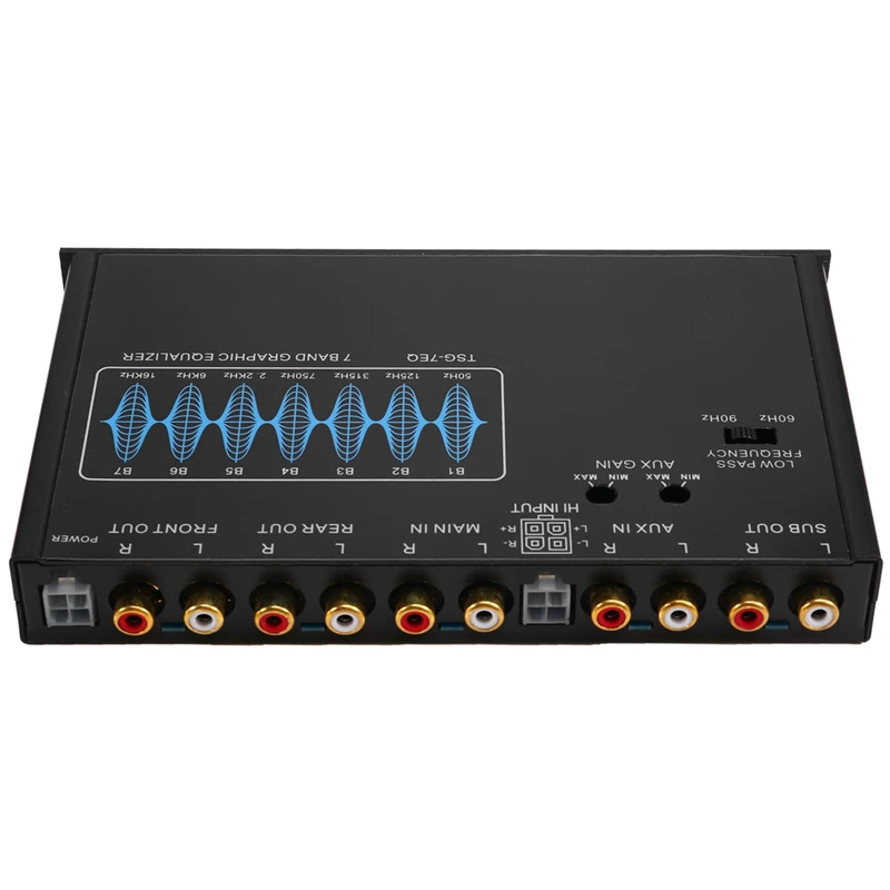 7 Band Car Equalizer Audio EQ Tuning Crossover Amplifier Parametric Car Preamplifier Audio Equalizer +-12Db