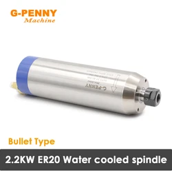 G-Penny 2.2KW ER20 Water Cooled 110v/220v/380v Bullet Type 4pcs bearings used for cnc milling machine water cooled spindle motor