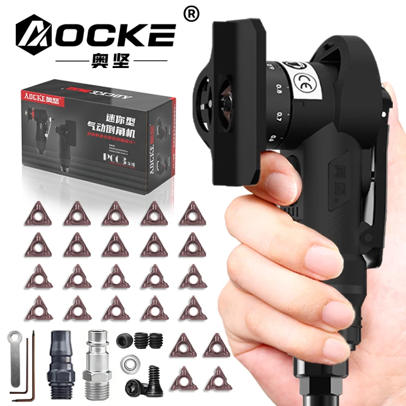 AOCKE AX310 Mini Pneumatic Chamfering Machine 45° Trimming Machine for Wood Fiberboard Deburring Cutting R- Angle Blade