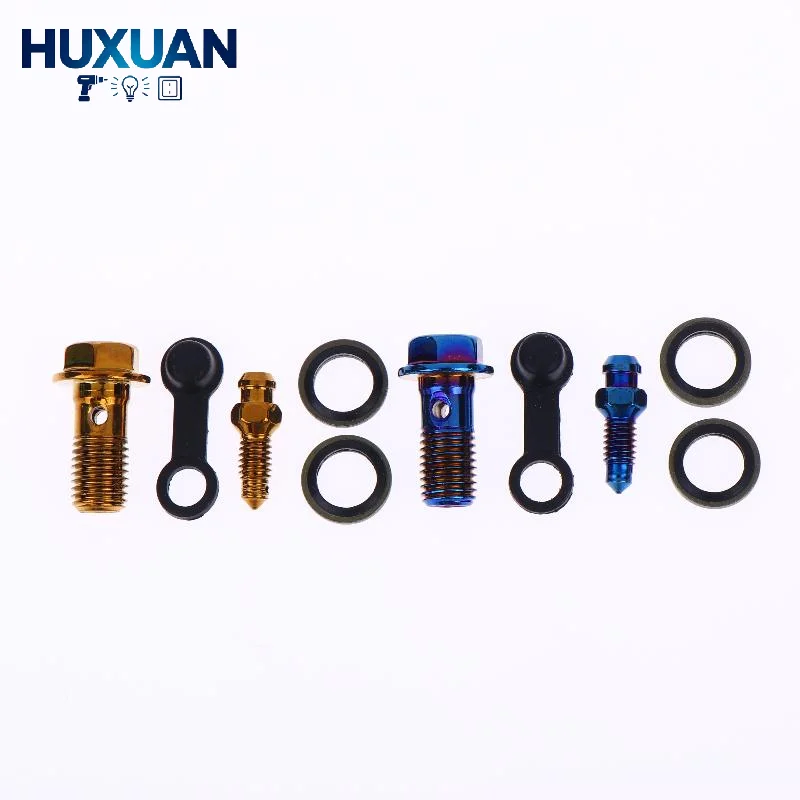 1 Set Premium Steel Motorcycle Brake Bleed Screw Banjo Bolt M10*1.0/1.25mm Suitable for Scooter Brake Maintenance