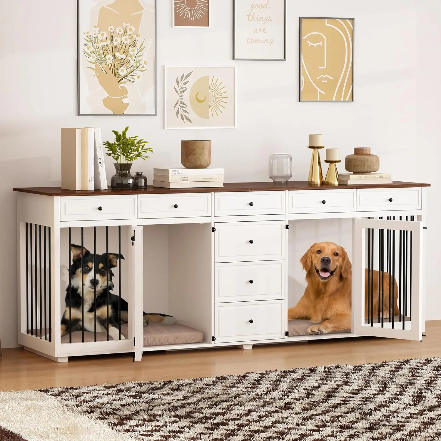 Large Double Dog Crate Furniture, 89