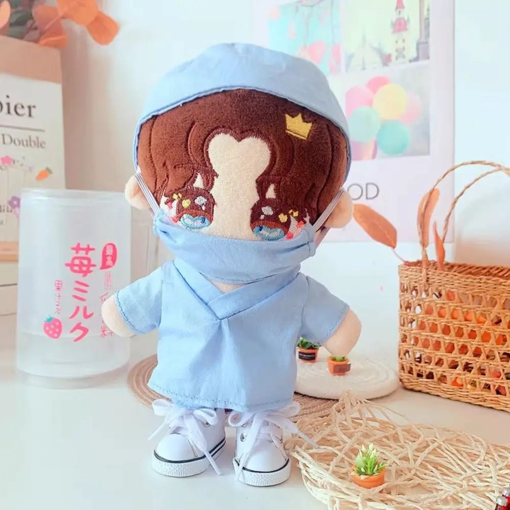 20cm Cotton Doll White Coat Clothes for Idol Dolls Fashion Doctor Surgical Uniform Suit Pants Tops Shoes Clothing Accessories