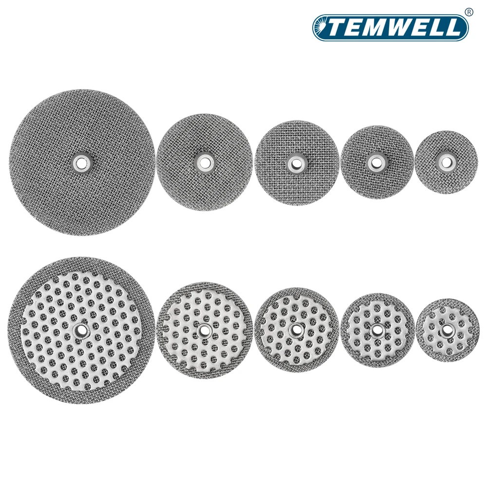 TEMWELL 5pcs Tig Welding Mesh For Ceramic Nozzle 24# 16# 14# 12# 10# Fit DB SR WP9/20/25 WP17/18/26 TIG Welding Torch