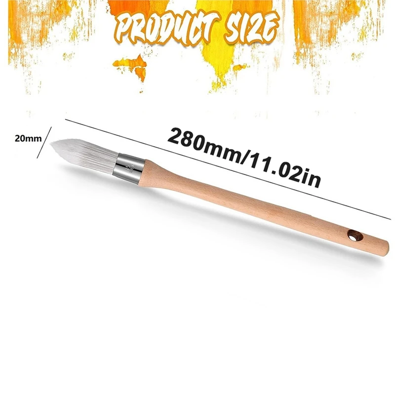 12Pcs Trim Painting Tool Edge Clean Painting Tool Corner Paint Brush Round Small Paint Brushes Thin Trim Brush Durable