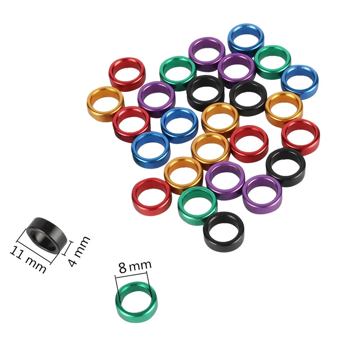 1Pack/30Pcs Flat Aluminum Bird Foot Rings without Words Inner Diameter 8mm Pigeon Parrot Quail Identification Leg Rings 6 Colors