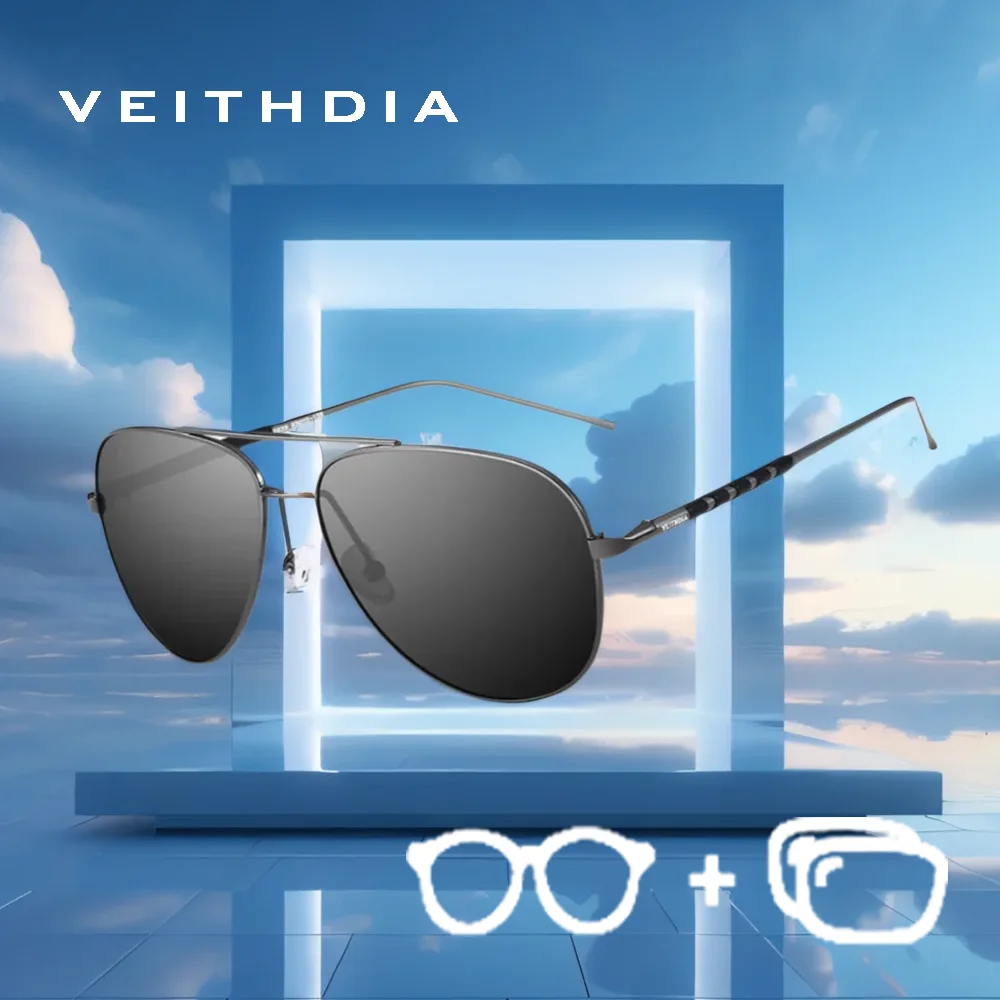 

VEITHDIA Фирменные новые солнцезащитные очки по рецепту по индивидуальному заказу с рецептом для мужчин и женщин, модные поляризационные очки с линзами UV400 P28390