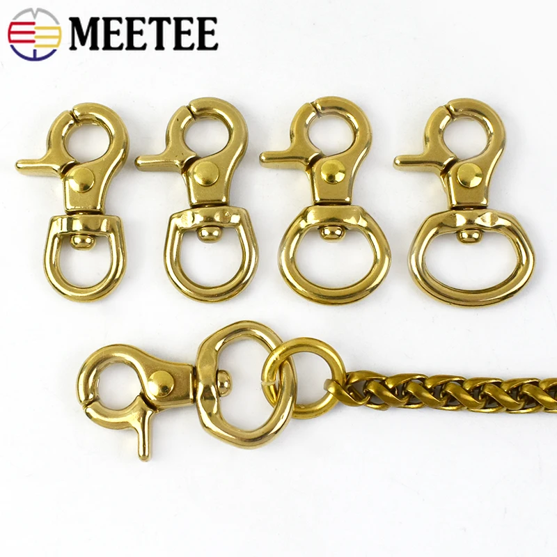 

5Pcs Meetee 8-15mm Solid Brass Buckle Bag Lobster Clasp Swivel Trigger Clips Dog Collar Snap Buckles Strap Hang Hook Accessories